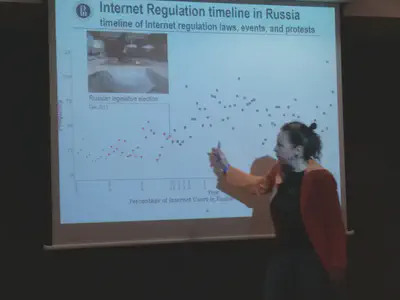 Anna Shirokanova präsentiert die Entwicklung der Internetregulierung in Russland